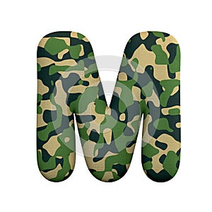 Army letter M - Capital 3d Camo font - Army, war or survivalism concept