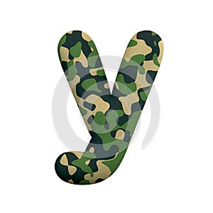 Army letter Y - Small 3d Camo font - Army, war or survivalism concept