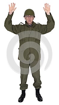 Army Military Soldier Surrender Isolated photo