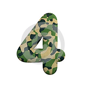 Army number 4 - 3d Camo digit - Army, war or survivalism concept
