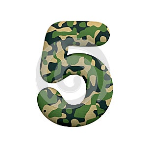 Army number 5 - 3d Camo digit - Army, war or survivalism concept