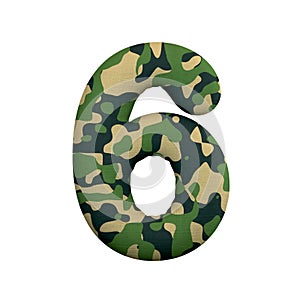 Army number 6 - 3d Camo digit - Army, war or survivalism concept