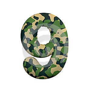 Army number 9 - 3d Camo digit - Army, war or survivalism concept