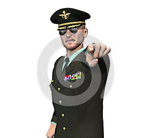 Army officer / general pointing