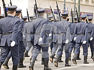 Army Officers Marching in Parade