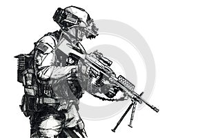 Army Ranger hand drawn picture