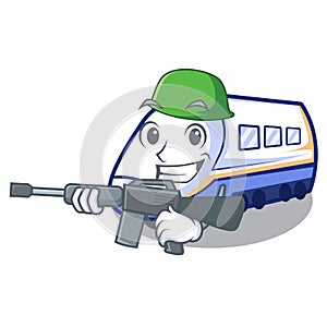 Army shinkansen train in the shape mascot