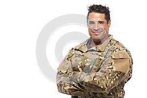 Army soldier with arms crossed