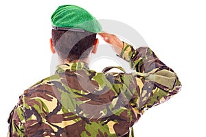 Army soldier saluting