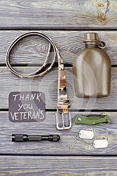 Army soldier veteran`s accessories.