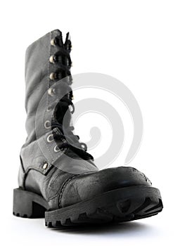 Esercito stile nero pelle scarpa 