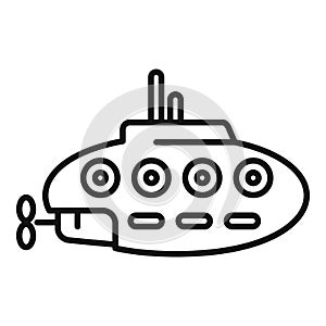 Army submarine icon outline vector. Sea ship