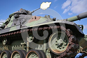 Army Tank Firing Gun