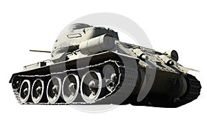 Army tank isolated. Military machinery