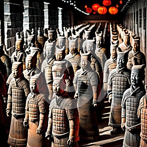 Army of terracotta warriors - ai generated image