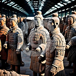 Army of terracotta warriors - ai generated image