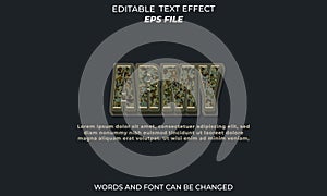 army text effect, font editable, typography, 3d text