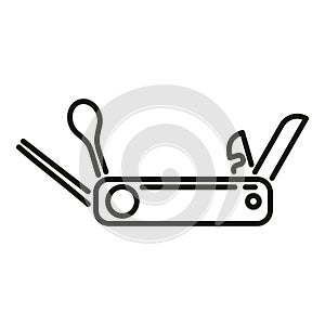 Army tool icon outline vector. Knife multitool