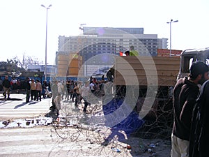 Army truck in tahrir square Egyptian revolution