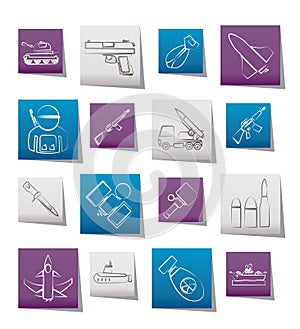 Army, weapon and arms Icons