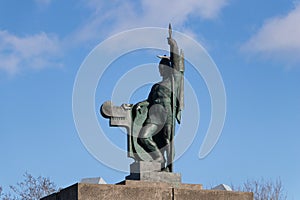 Arnarholl Arnarholstradir Statue of Ingolfur Arnarson,Iceland`s first settler around 870 AD.Reykjavik, Iceland photo