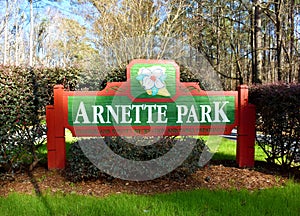 Arnette Park Sign, Fayetteville, NC, USA