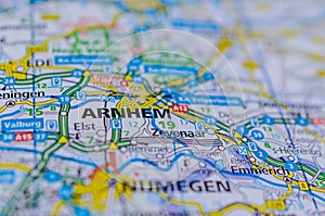 Arnhem on map