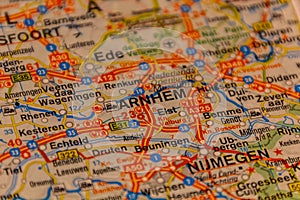 Arnhem, Netherlands on a road ma