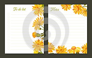 Arnica Nature To Do List Card Design with Herb Vector Template