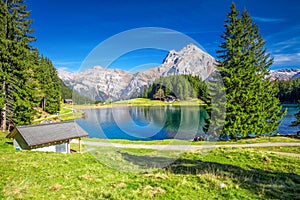 Arnisee lake with Swiss Alps, Canton of Uri, Switzerland