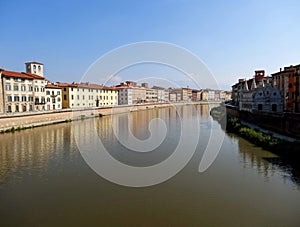 Arno River and Architecture of Pisa