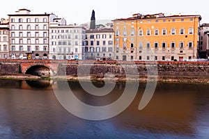 Arno River Embankment in the Early Morning Light