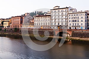 Arno River Embankment in the Early Morning Light