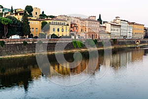 Arno River Embankment in the Early Morning Light