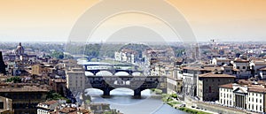 Arno river Florence bridges