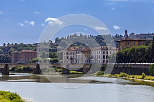 Arno river and Florentine palaces Florence , Italy photo