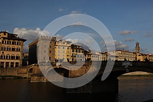 Arno River and the Ponte Santa Trinita, Florence, Italy.