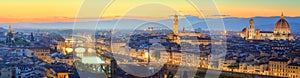 Arno River and Ponte Vecchio at sunset, Florence