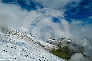 Arnoldhoehe - Panoramic view from mountain peak Arnoldhoehe in Ankogel Group, High Tauern National Park