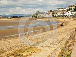 Arnside and the Kent River estuary at low tide, Cumbria