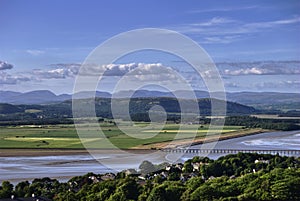 Arnside Viaduct and the Lake District Fells photo