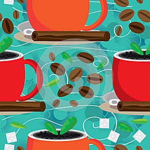 Aroma Around Coffee Seamless Pattern_eps