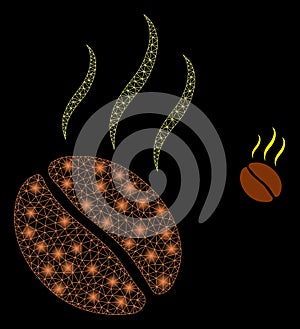 Aroma Coffee Bean - Bright Web Network with Light Spots