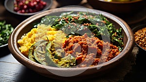 Aroma-filled bowl of Ethiopian doro wat photo