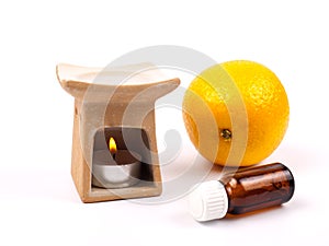 Aroma lamp with citrus oil and citrus