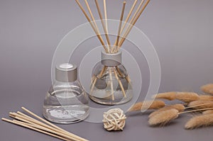 Aroma oil diffuser, air freshener with bamboo sticks for relaxation