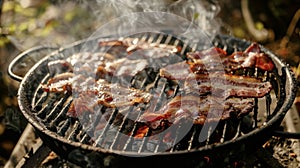 The aroma of sizzling bacon fills the air accompanied by the chirping of birds and rustling of morning leaves