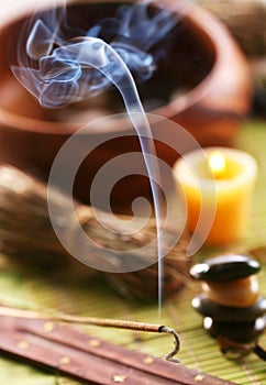 Aroma sticks in the spa salon.