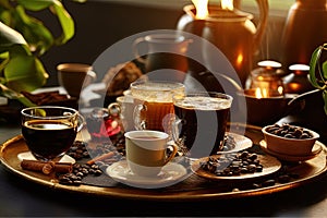 Aroma Symphony: Indulge in a symphony of rich scents and flavors, as coffee awakens your senses with every sip illustration