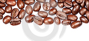 Aromated coffee beans border